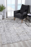 4’ x 6’ Gray and Ivory Abstract Distressed Area Rug