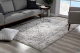 5’ x 8’ Gray and Ivory Abstract Distressed Area Rug