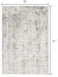 5’ x 8’ Gray and Ivory Abstract Distressed Area Rug