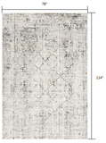 7’ x 10’ Gray and Ivory Abstract Distressed Area Rug