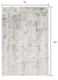 8’ x 11’ Gray and Ivory Abstract Distressed Area Rug