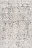 4’ x 6’ Gray and Ivory Abstract Distressed Area Rug