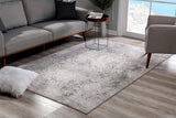 4’ x 6’ Gray and Ivory Abstract Distressed Area Rug