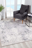 5’ x 8’ Gray and Ivory Abstract Distressed Area Rug