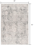 5’ x 8’ Gray and Ivory Abstract Distressed Area Rug