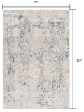 7’ x 10’ Gray and Ivory Abstract Distressed Area Rug