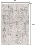 8’ x 11’ Gray and Ivory Abstract Distressed Area Rug