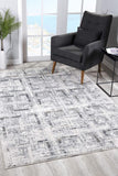 5’ x 8’ Gray and Ivory Abstract Distressed Area Rug