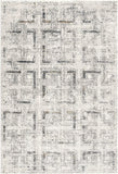 5’ x 8’ Gray and Ivory Abstract Distressed Area Rug