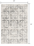 5’ x 8’ Gray and Ivory Abstract Distressed Area Rug