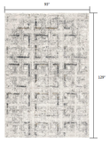 8’ x 11’ Gray and Ivory Abstract Distressed Area Rug