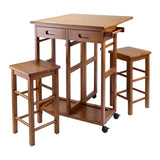 Winsome Wood Suzanne 3-Piece Space Saver Set, Teak 39330-WINSOMEWOOD