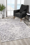 4’ x 6’ Cream and Gray Faded Filigree Area Rug