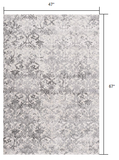 4’ x 6’ Cream and Gray Faded Filigree Area Rug