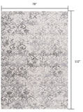 7’ x 10’ Cream and Gray Faded Filigree Area Rug