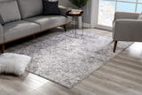 8’ x 11’ Cream and Gray Faded Filigree Area Rug