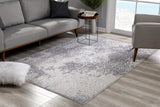 Cream and Gray Faded Filigree Runner Rug