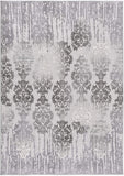 2’ x 5’ Gray Dripping Damask Area Rug
