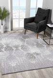 8’ x 11’ Gray Dripping Damask Area Rug