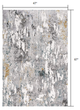 4’ x 6’ Gray Distressed Modern Abstract Area Rug