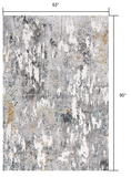 5’ x 8’ Gray Distressed Modern Abstract Area Rug