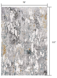 7’ x 10’ Gray Distressed Modern Abstract Area Rug