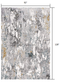 8’ x 11’ Gray Distressed Modern Abstract Area Rug