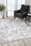 4’ x 6’ Gray Modern Jacobean Floral Area Rug