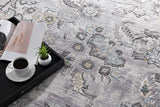 5’ x 8’ Gray Modern Jacobean Floral Area Rug