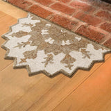 2’ x 4’ Tan Retro Modern Medallion Hearth Rug