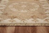 2’ x 7’ Tan Retro Modern Medallion Runner Rug