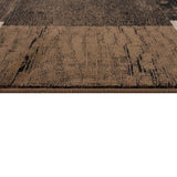 3’ x 3’ Square Brown Geometric Blocks Area Rug