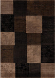 3’ x 3’ Square Brown Geometric Blocks Area Rug