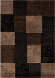 8’ x 8’ Square Brown Geometric Blocks Area Rug