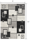 7’ x 10’ Gray Asymmetric Blocks Area Rug