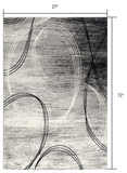 2’ x 6’ Gray Distressed Swirls Area Rug