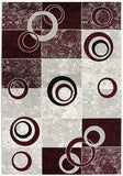 2’ x 4’ Red and White Inverse Circles Area Rug