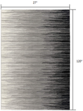 2’ x 10’ Black Transitional Striped Runner Rug