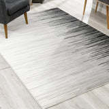 2’ x 12’ Black Transitional Striped Runner Rug