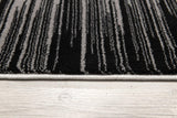 2’ x 4’ Black Transitional Striped Area Rug