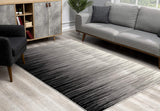 2’ x 6’ Black Transitional Striped Area Rug