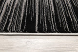 7’ x 9’ Black Transitional Striped Area Rug