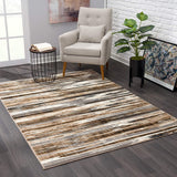 2’ x 5’ Beige Rustic Strokes Area Rug