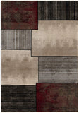 2’ x 10’ Brown Overlapped Blocks Runner Rug