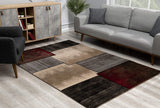 2’ x 13’ Brown Overlapped Blocks Runner Rug