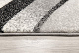 2’ x 8’ Black and Gray Abstract Marble Runner Rug