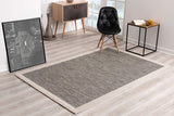 Sand and Gray Distressed Border Area Rug