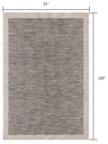 3’ x 10’ Sand and Gray Distressed Border Area Rug