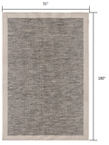 3’ x 15’ Sand and Gray Distressed Border Runner Rug