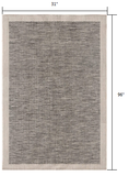 3’ x 8’ Sand and Gray Distressed Border Runner Rug